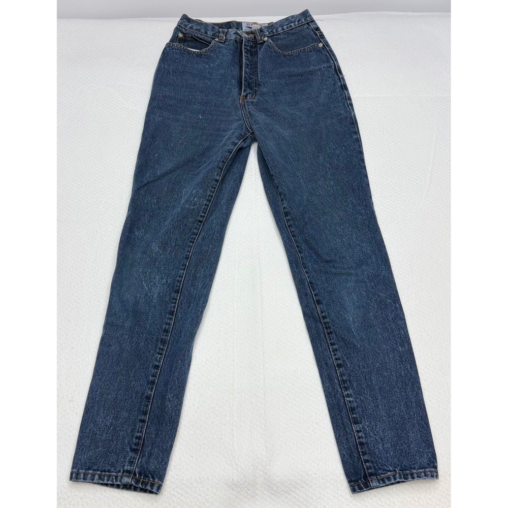 Vintage 90s Jordache Basics High Waisted Straight Leg Mom Jean Dark Wash Sz 9/10 - Picture 2 of 16